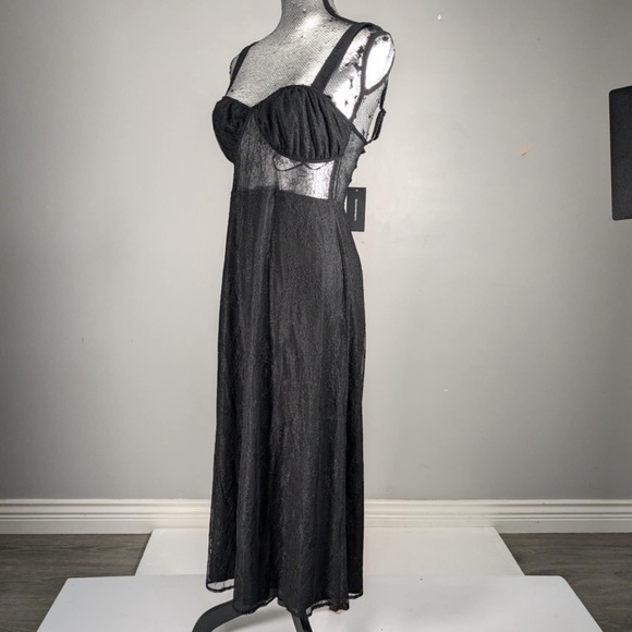 NWT DANIELLE BERNSTEIN LACE SHEER MIDI DRESS - M - Picture 8 of 12